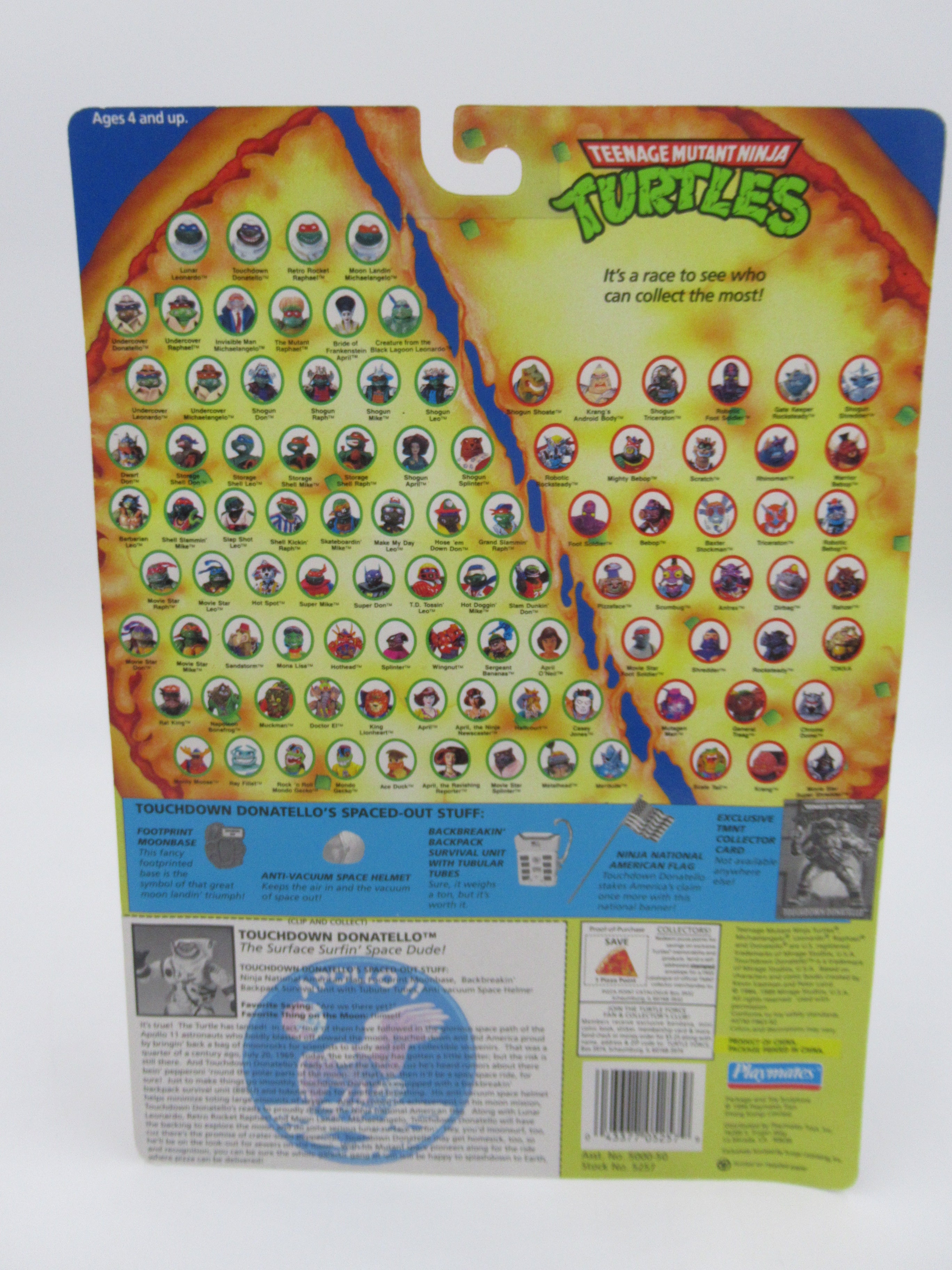 Teenage Mutant Ninja Turtles Apollo 11 Touchdown Donatello 4.5" Figure TMNTs - Playmates (1994)